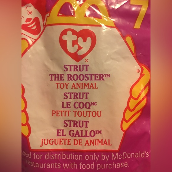 Vintage 1999 McDonald’s Happy Meal Toy “TY” Strut The Rooster - Picture 2 of 4